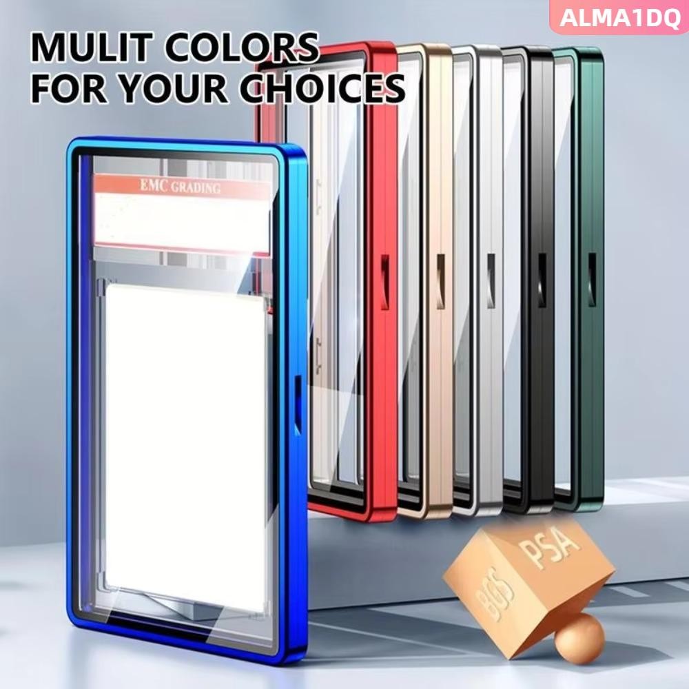ALMA1DQ Metal Slab, ทนทาน UV-Resistant 35PT Trading Card Box, แม่เหล็กพิเศษสูง Alumina Glass Card Pr