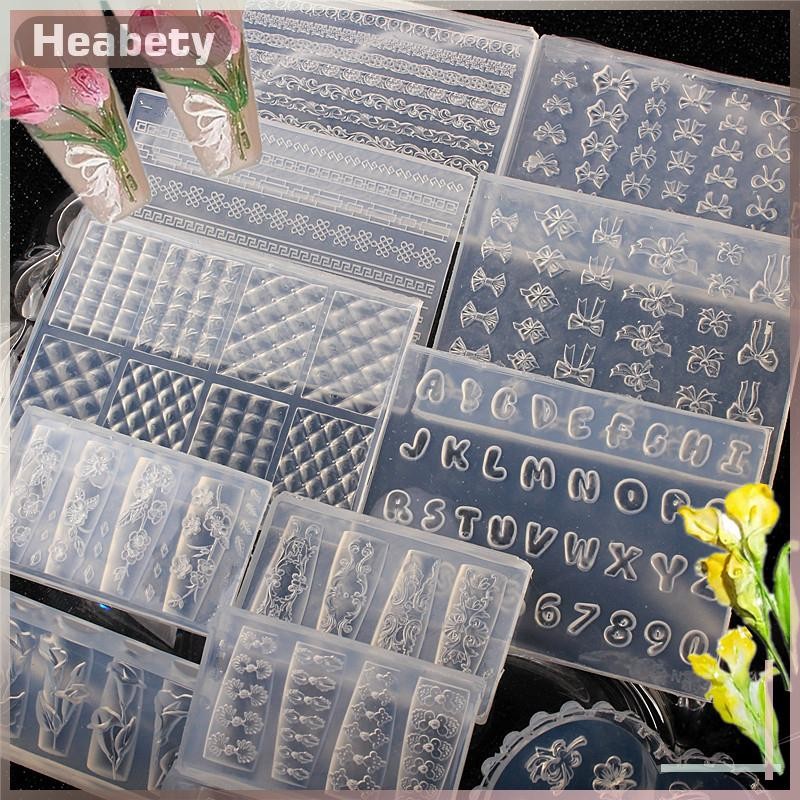 Heabety 1 ชิ้น แม่พิมพ์ซิลิโคน 3D อะคริลิค ตกแต่งเล็บ ลายแมงกะพรุน ปลาทะเล ปลาดาว [COD]