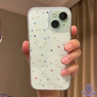 แฟชั่นเต็มหน้าจอน่ารักมีสีสันดาวน้อยใสนุ่ม เคส iPhone 17 11 Air 16 15 13 14 12 Pro Max 16 7 6 8 14 15 Plus XR X XS Max