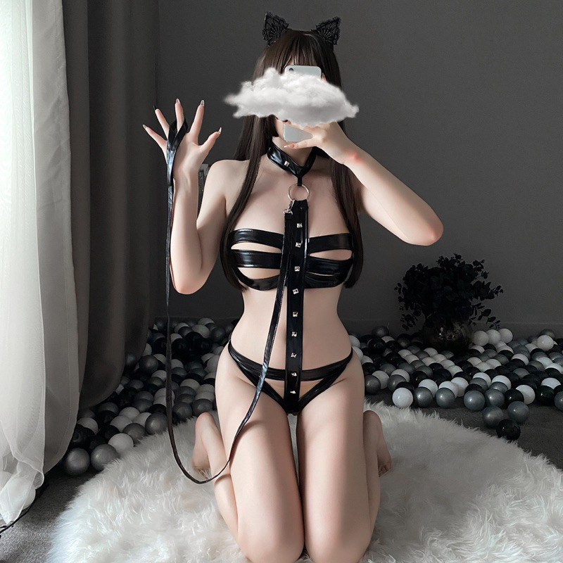 ชุดนอนบอดี้สูท ชุดนอนเซ็กซี่ ชุดหนังสายNG7974 พร้อมส่งจากไทย yuyie888 sh