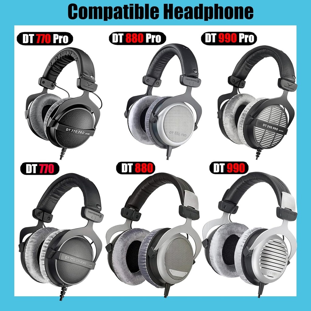 DT 990 Pro Earpads เปลี่ยน DT 770 Pro แผ่นรองหูฟังถ้วยเบาะใช้งานร่วมกับ Beyerdynamic DT 1990 Pro/DT 