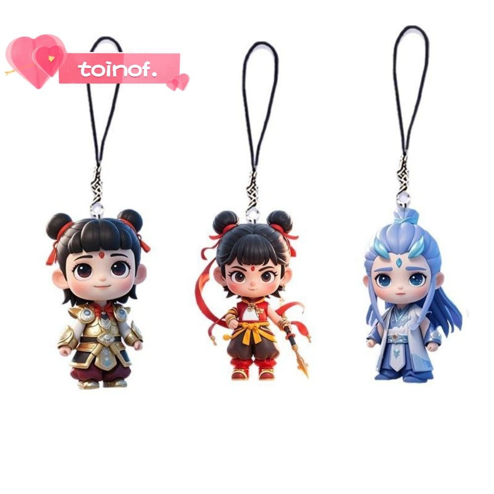 พวงกุญแจ TOINOF, Nezha 2: The Demon Childs Sea Acrylic Nezha Key Chains จี้, Ao Bing กระเป๋าการ์ตูนแ