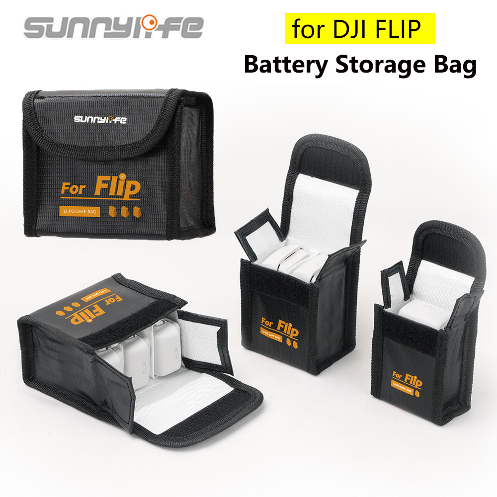 Sunnylife Drone LiPo แบตเตอรี่ปลอดภัยกระเป๋าสําหรับ DJI FLIP ป้องกันการระเบิดป้องกันกระเป๋าแบตเตอรี่