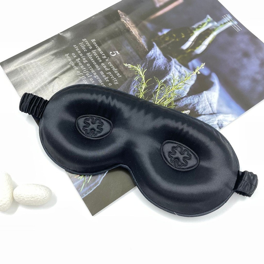 Eye Mask Shading Travel Silk Sleep 22MM3D ผ้าไหม Four-Leaf Clover Eye Mask บ้าน O0GS