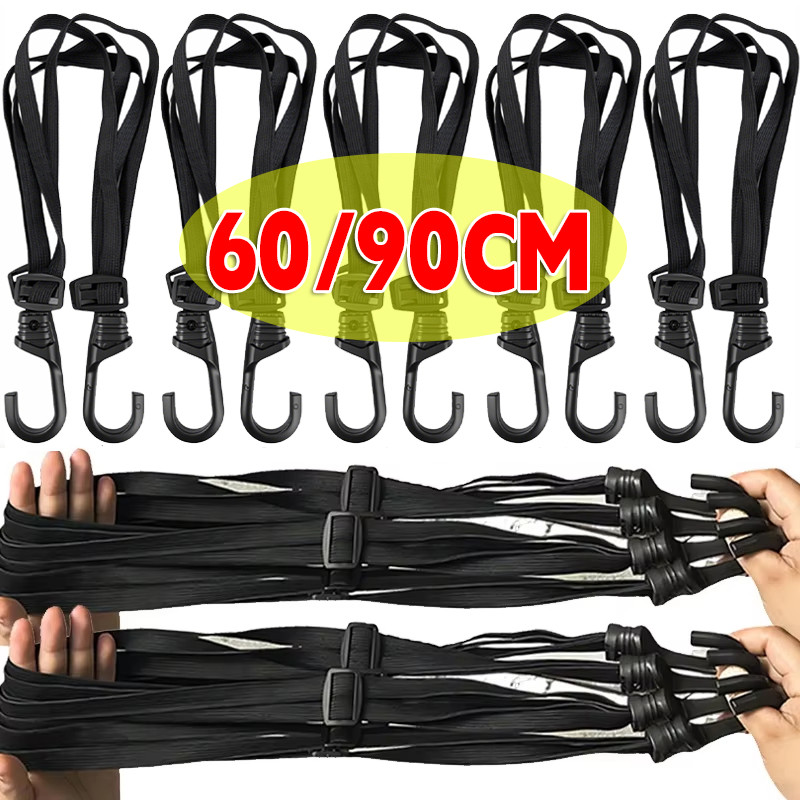 60 ซม./90 ซม. หมวกกันน็อคมอเตอร์ไซค์สายรัดคงที่ปรับเชือกแก้ไข - สายรัดกระเป๋าเดินทางสําหรับงานหนักพร้อมหัวเข็มขัดแบบปลดเร็ว