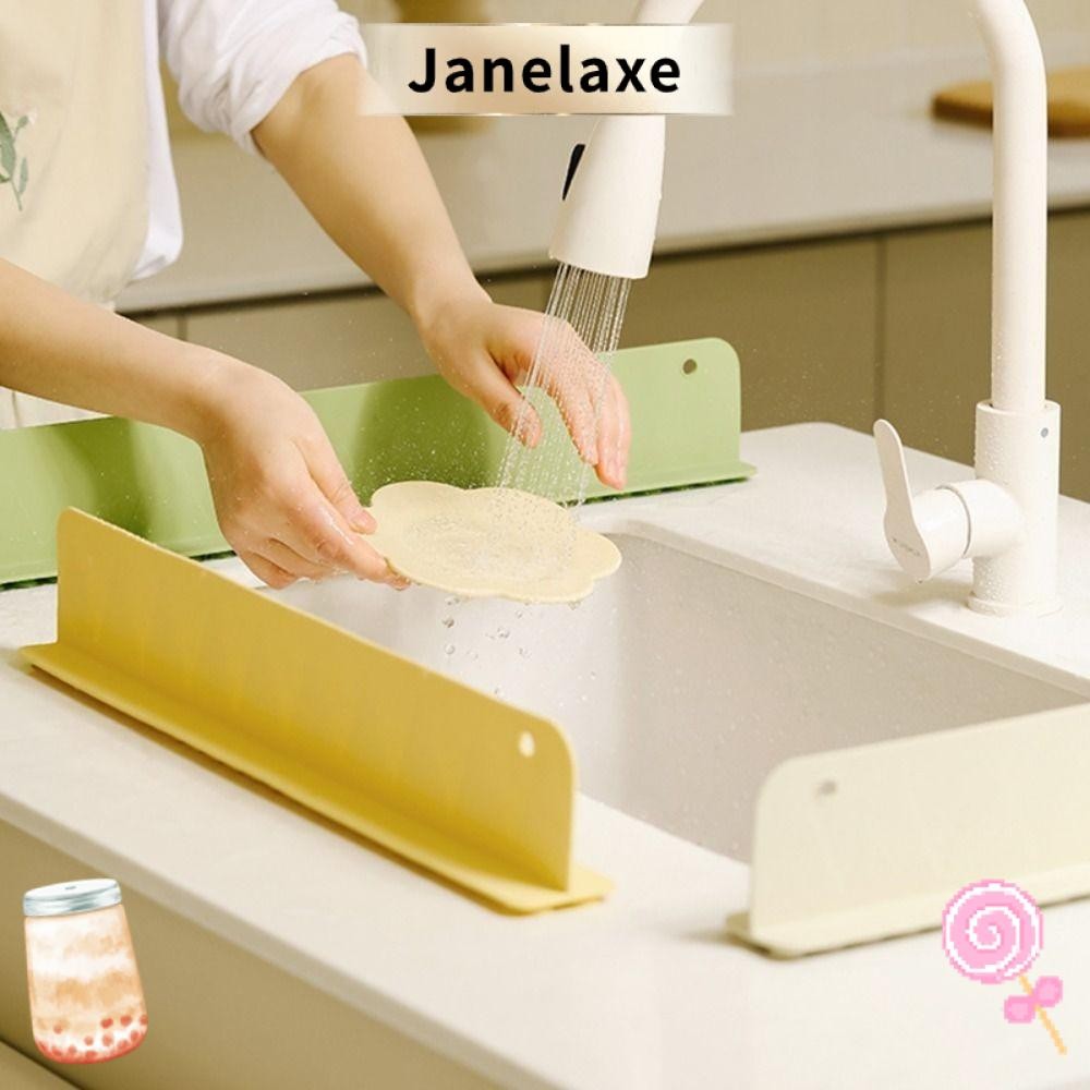 จานแผ่นกั้นน้ํา JANELAXE, การ์ดน้ํากระเซ็นแบบดูดอ่างล้างจานซิลิโคนอ่อนนุ่มกันน้ํามัน ออแกไนเซอร์ อุปกรณ์ครัว