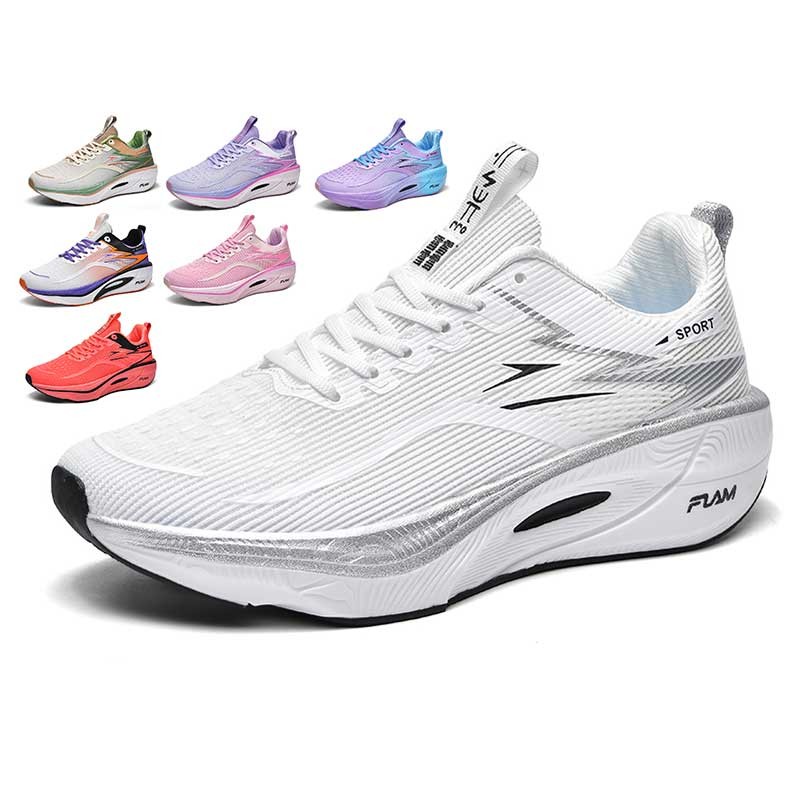 ขนาด34-45 ตาข่ายรองเท้าผ้าใบคู่ lightweigth กีฬารองเท้าวิ่งสําหรับผู้หญิงผู้ชายสีชมพูสีขาว 34/3/45