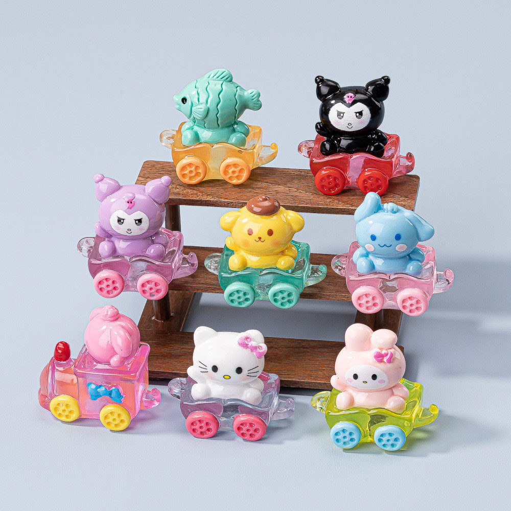 8PCS น่ารัก San Rio รถไฟเรซิ่น Charms สําหรับ DIY (1-351)