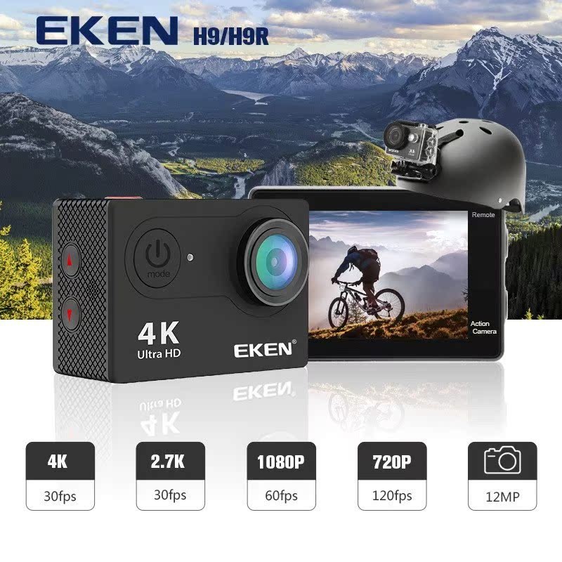 กล้องแอคชั่นแคมเมรา Eken H9R ดั้งเดิม Ultra HD 4K 30fps WiFi 170D