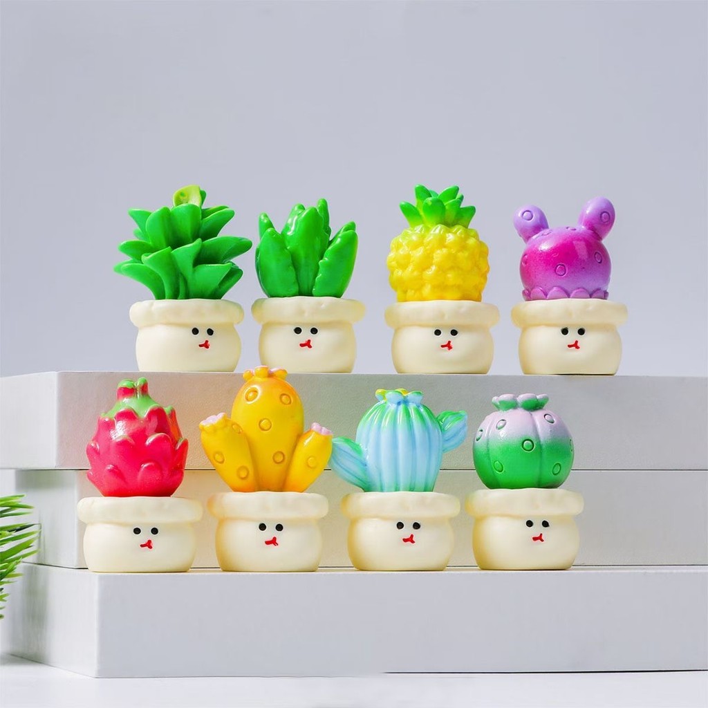 10ชิ้นการแสดงออกสร้างสรรค์จําลองกระบองเพชรฉ่ํากระถางต้นไม้/ไมโครภูมิทัศน์เครื่องประดับขนาดเล็ก
