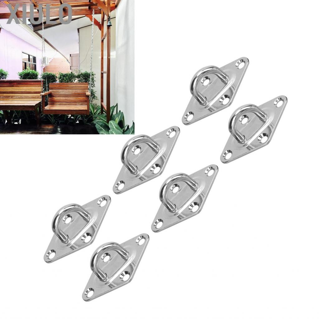 Xiulo ตะขอตะขอสแตนเลสสตีลแผ่นตาทะเล 6pcs iamond สำหรับ Sunshade Sail เรือยอชท์ขนาดเล็ก