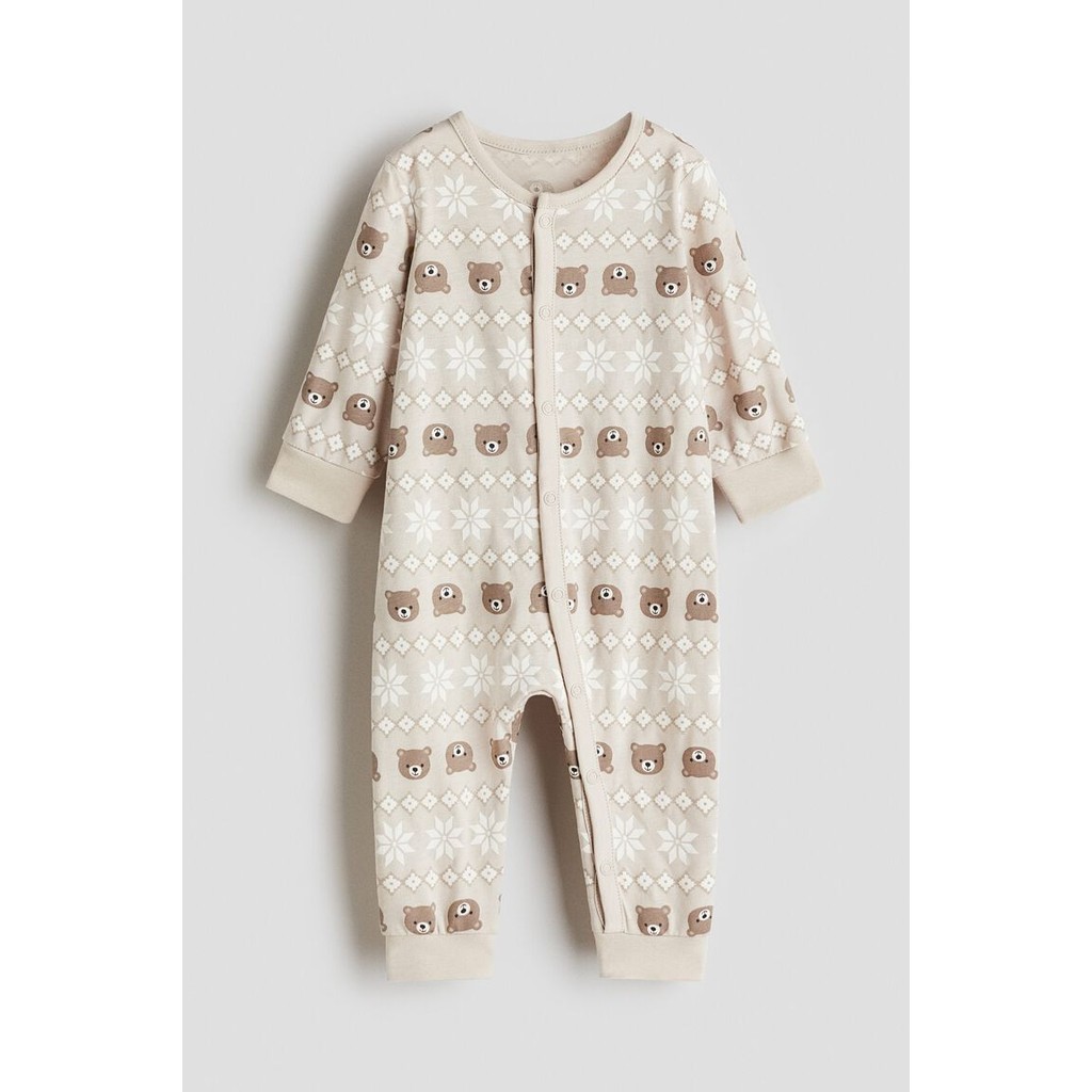 H&M(เอชแอนด์เอ็ม) ชุดนอนลายพิมพ์ Infants Patterned sleepsuit 1200792_22