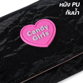 กระเป๋าสตางค์รูปหัวใจหวาน หนังPU ซิป น่ารักๆ ขนาดเล็ก แบบพกพาง่าย พับเก็บได้ บัตรหลายใบ