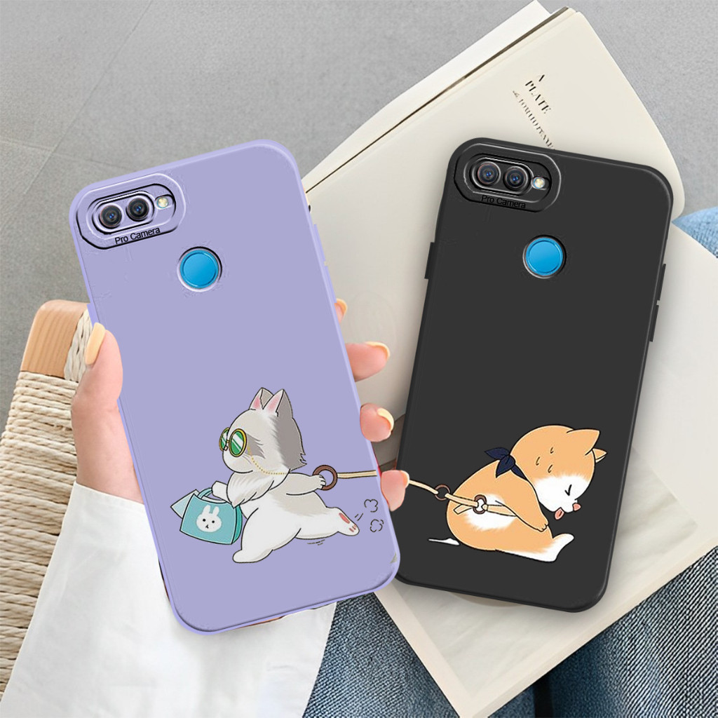HP [Ops6] Oppo A5S/A12/A7/A11k/F9/REALME 2 PRO/A3S/A1K/REALME C2 Couple Cat Motif Case - Cat Phone S