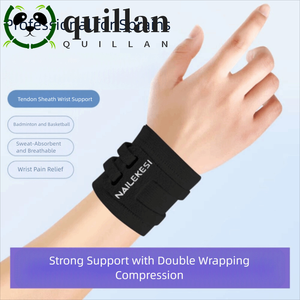 QUILLAN สายรัดข้อมือ Ultra-Thin Compression แบบยืดหยุ่นสูง ระบายอากาศได้ดี เสริมแรงและการป้องกันข้อมือขณะเล่นกีฬา
