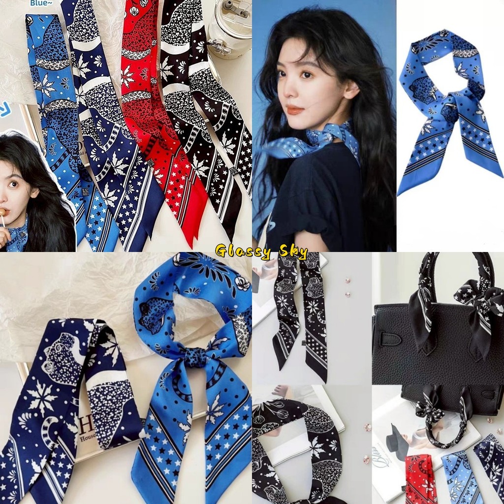 Glassy Sky😜พร้อมส่งผ้าพันคอ ผ้าเช็ดหน้า ลายโบฮีเมี่ยนผ้านิ่ม สีสดใส(VO-45)