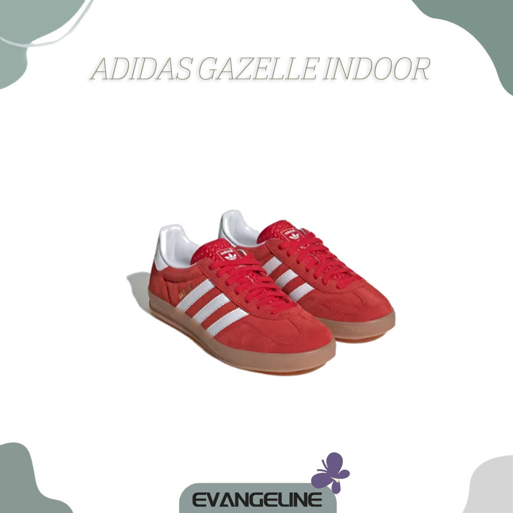 ของแท้รับประกัน100% Adidas Gazelle Indoor Better Scarlet JI2063 รองเท้าลำลองรองเท้ากีฬา