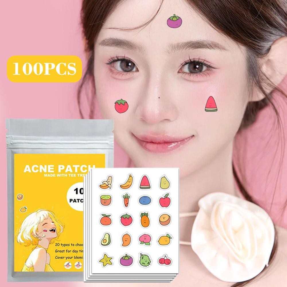 [100 ชิ้น] PE Fruit Party Acne Patch Breathable Pimple Covering Patch Breathable Pimple Sticker สติก