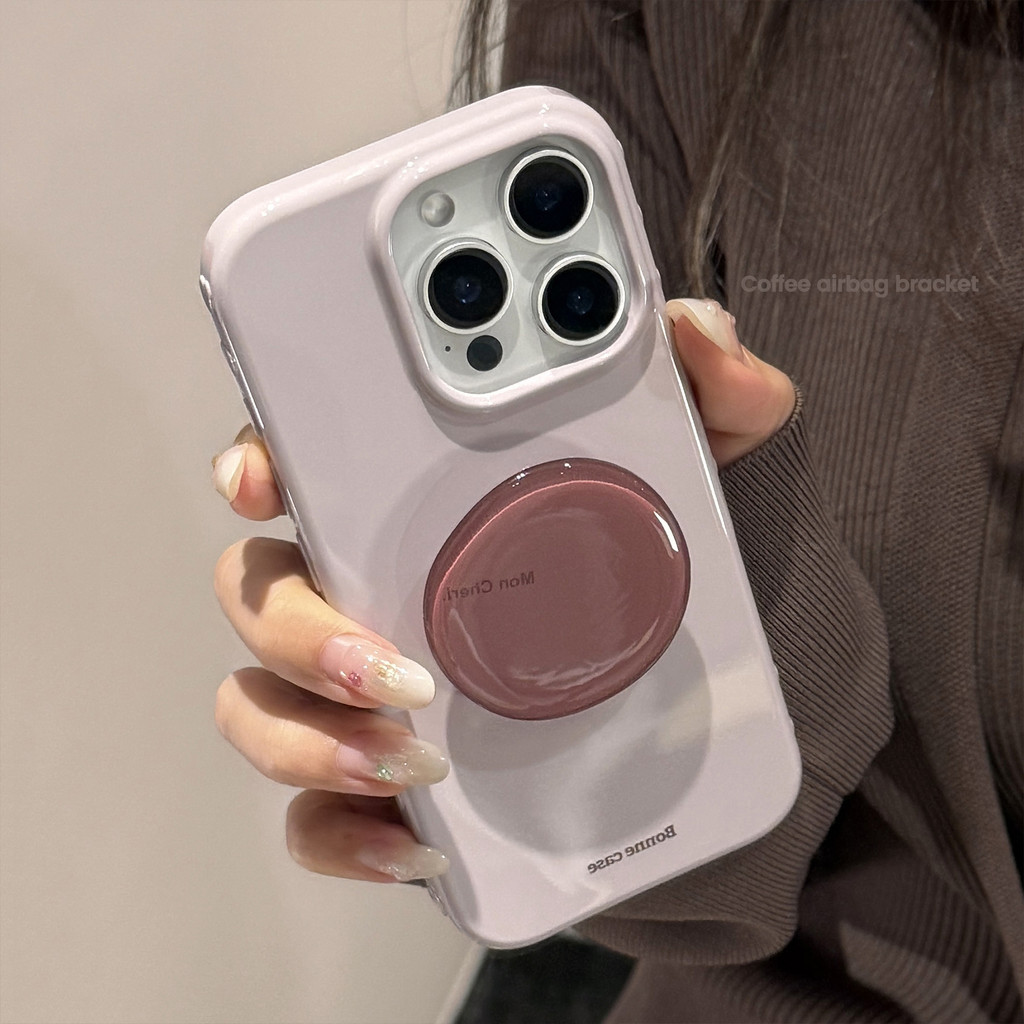 รวมทุกอย่างสีม่วงเรียบง่ายสามมิติอเมทิสต์ยืนเคสโทรศัพท์ป้องกันเหมาะสําหรับ ทีพียู สําหรับ ไอโฟน12 13 14 15 16 17มือโปร สูงสุด
