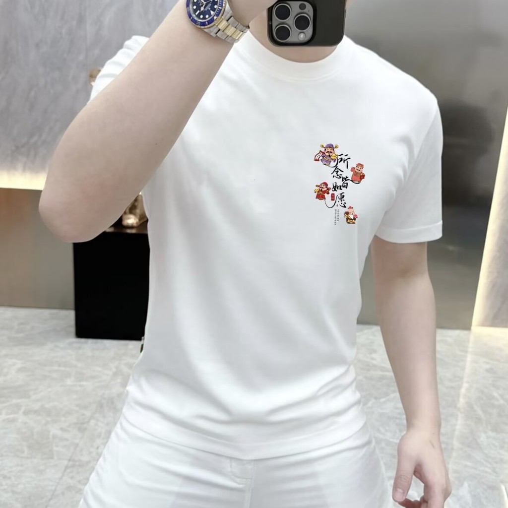 Hong Kong Style Short Sleeve T-Shirt Casual New Summer COD23Korean Style new Loose-fitting short sle