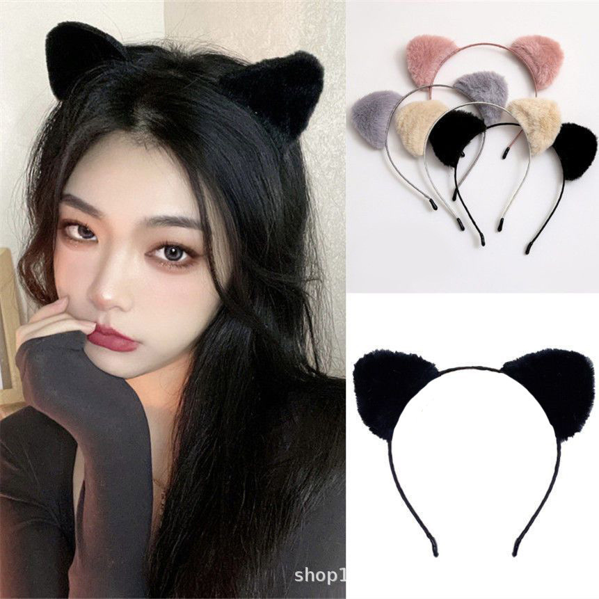 FANSTORE_PKU / ที่คาดผมหูแมวแมวขนนุ่มรุ่นน่ารักนุ่มผู้หญิงเกาหลีผ้าพันคอคอสเพลย์แมวน่ารัก Bendo Bond