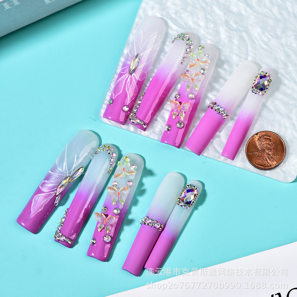 TK Style Handmade Wearing Nail แฟชั่นยอดนิยม ins Style Super Long Style 234 P9P5