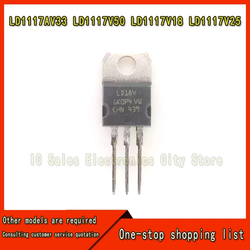 10 Stuks Ld1117v33 Naar-220 Ld1117 3.3V Ld1117av33 Ld1117v50 Ld1117v18 Ld1117v25 5V 1.8V 2.5V20 Ld11
