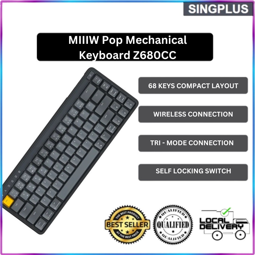 IIWSG ผู้ขายท้องถิ่นMechanical Keyboard 3 โหมดการเชื่อมต่อขาตั้งกล้องออกแบบ Gang คีย์บอร์ดบลูทูธ BLE