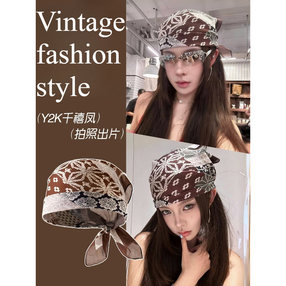 American Street Style Headscarf Female Retro Hot Girl Headscarf Accessories