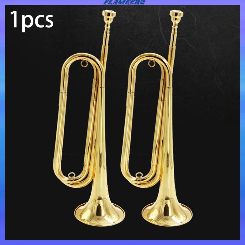 [Flameer2] Marching Bugle Retro 17.32 ปรับ Solid Copper Bugle Cavalry ทรัมเป็ตสําหรับ