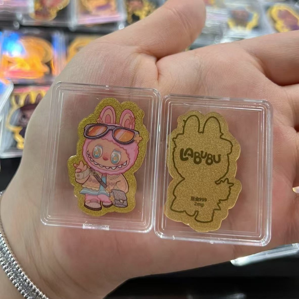 Global Best-Selling Pop Mart Factory Co-Branded Labububu Pure Gold 999 Mobile Phone Sticker with Gol