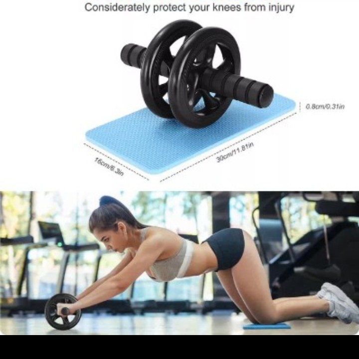 AB WHEEL/AB ROLLER/DOUBLE WHEEL/SIT UP EQUIPMENT/GYM EQUIPMENT 1601 BONUS MATT SHASHA888