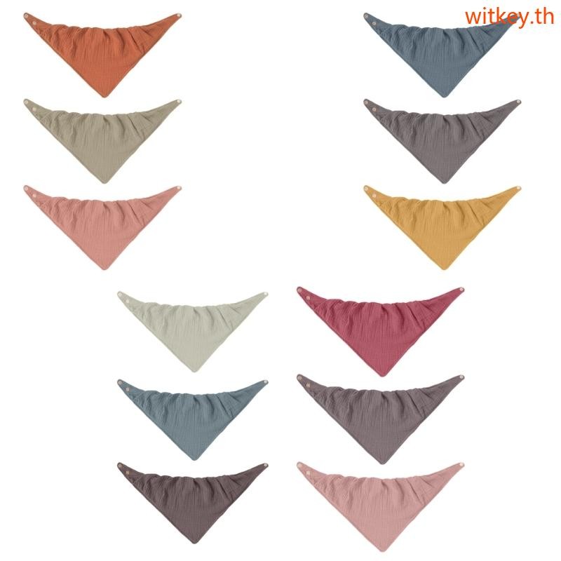 WIT สีทึบ Burp ผ้าหนา Bib ทารกชายหญิง Bib ผ้าพันคอคอ 3 ชิ้น