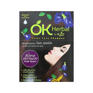 OK Herbal Color Care Shampoo แชมพูปิดผมขาว โอเค เฮอเบิล แชมพูสีผม สูตรอ่อนโยน กล่อง 12 ซอง