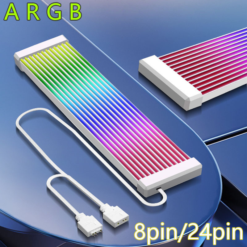 5V 3PIN PSU Cable Cover Sync CABLE PSU EXTENSION & VGA EXTENSION ARGB SYNC 24Pin TechBee ARGB strip