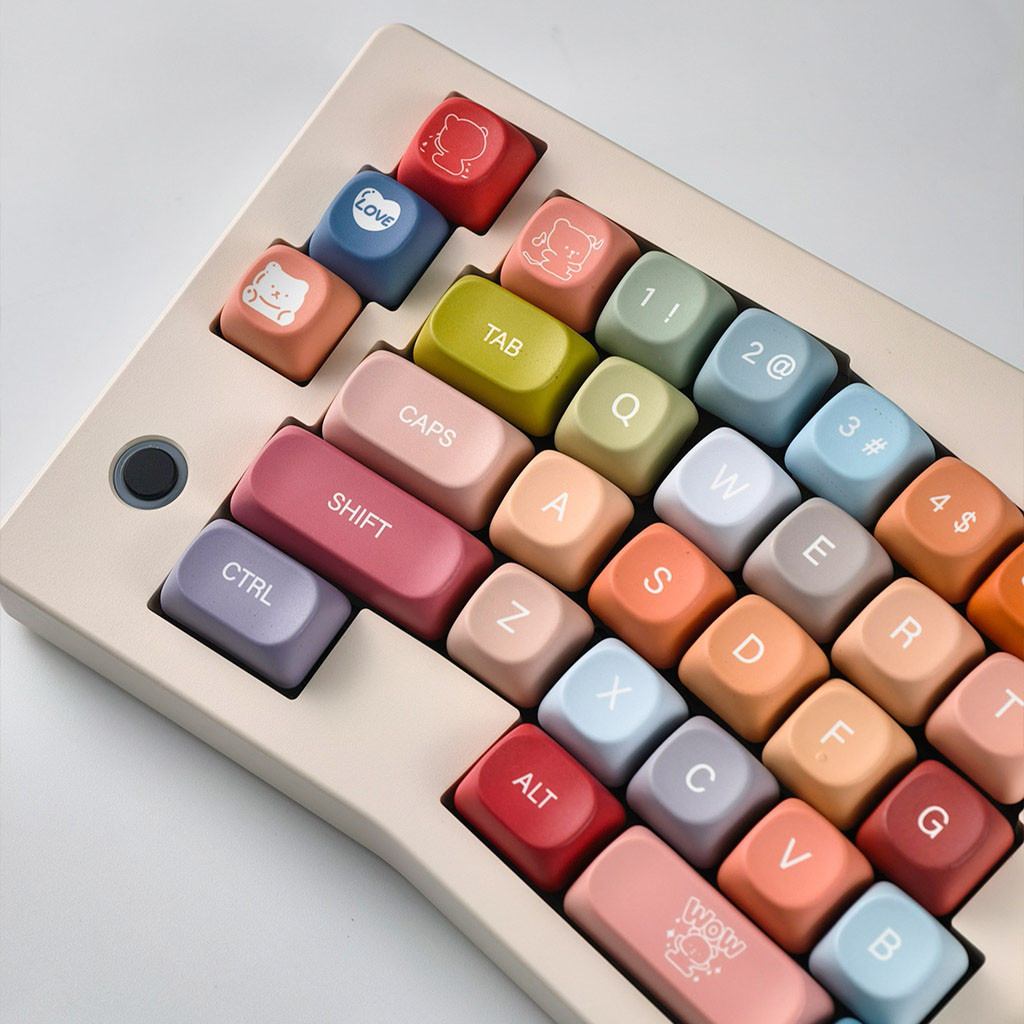 Gummy Bear Keycap 120 คีย์ MOA โปรไฟล์ PBT Dye Sublimation Wooting Aula F75 RK100 Mechanical Keycap 