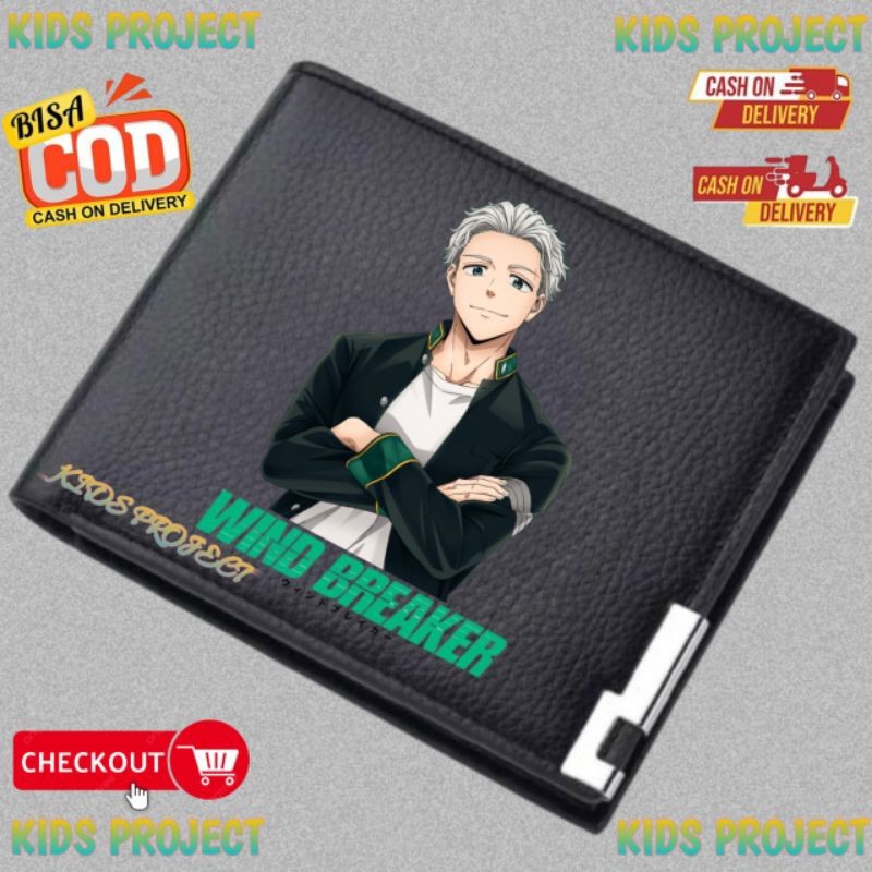 Umemiya WIND BREAKER Character Childrens Wallet - กระเป๋าสตางค์สีดําสําหรับเด็กชายและเด็กหญิง