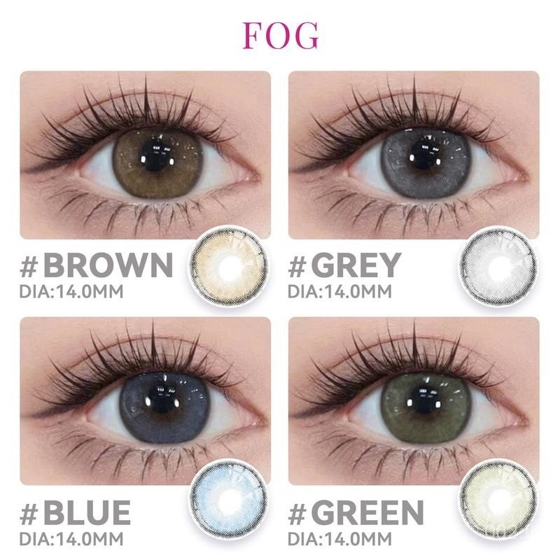 【-1.00-6.00】Midroo Lens คอนแทคเลนส์ค่าสายตาสั้นสีธรรมชาติ Fog Grey/ Fog Brown-14.0mm