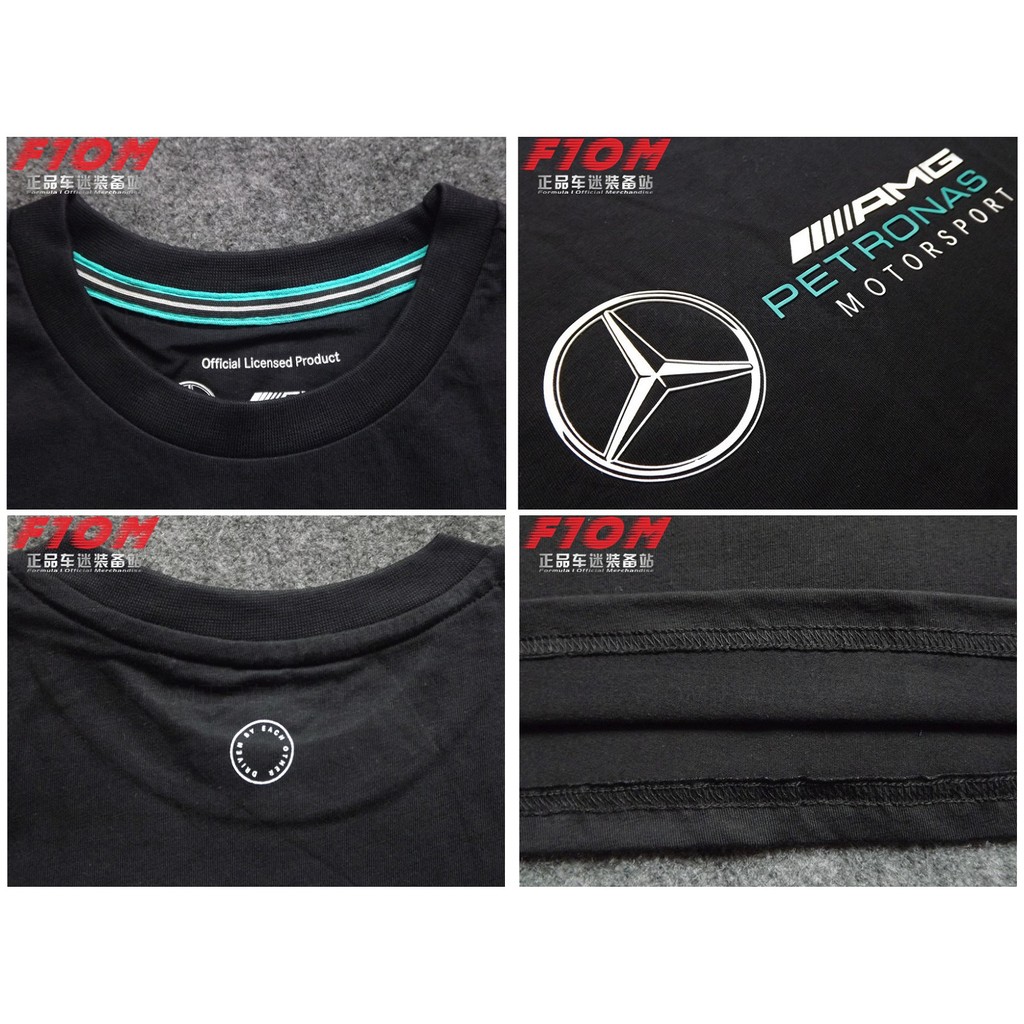 F1 Mercedes-Benz AMG Logo-Shirt กีฬาแขนสั้น คอกลม สำหรับใส่ลำลอง