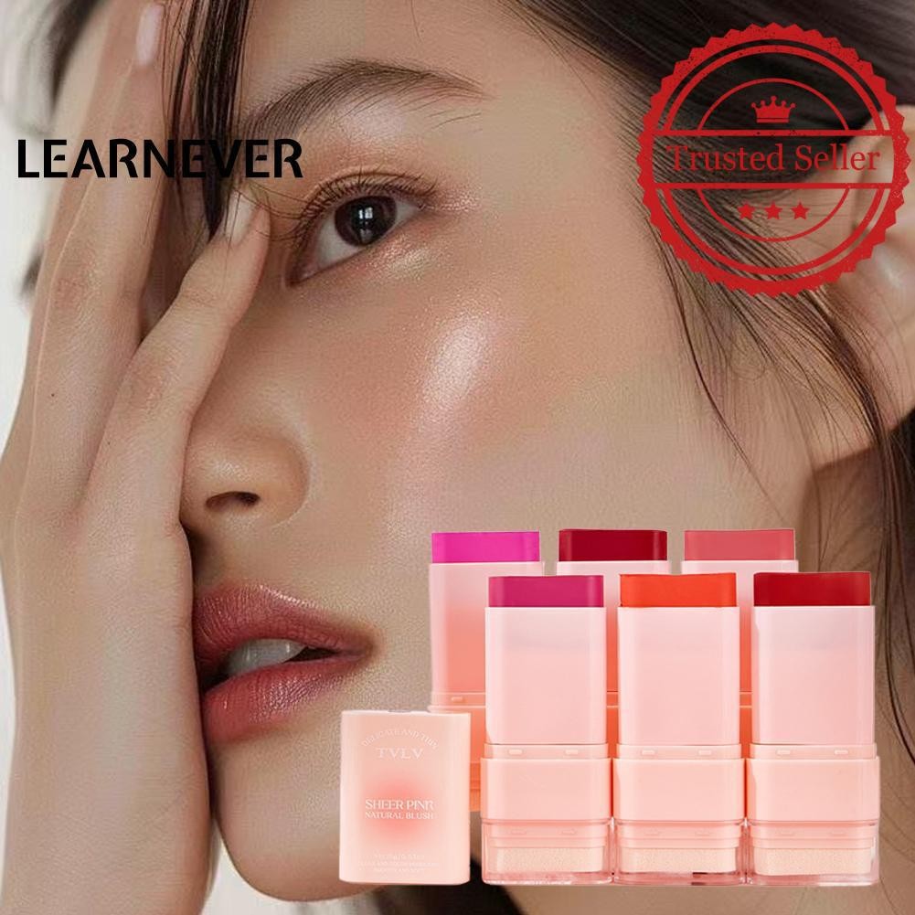 Tvlv Matte 6 สี Solid Powder Blusher Stick Natural Blusher ลิปสติกแป้งครีม Rouge U8h8