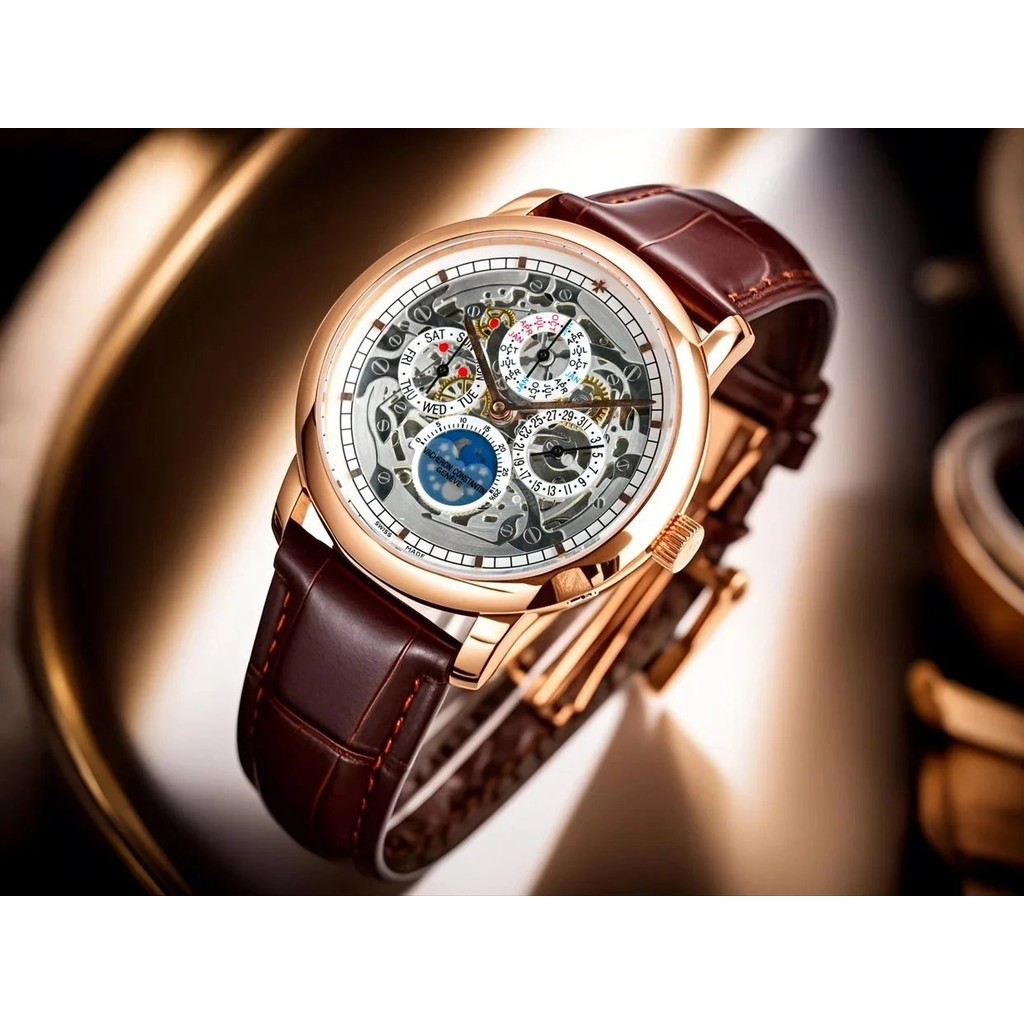 นาฬิกาปฏิทินถาวร Jiang Shi.Denton Heritage Series รุ่น: 43175/000R-9687.นาฬิกาเส้นผ่านศูนย์กลาง 41 ม