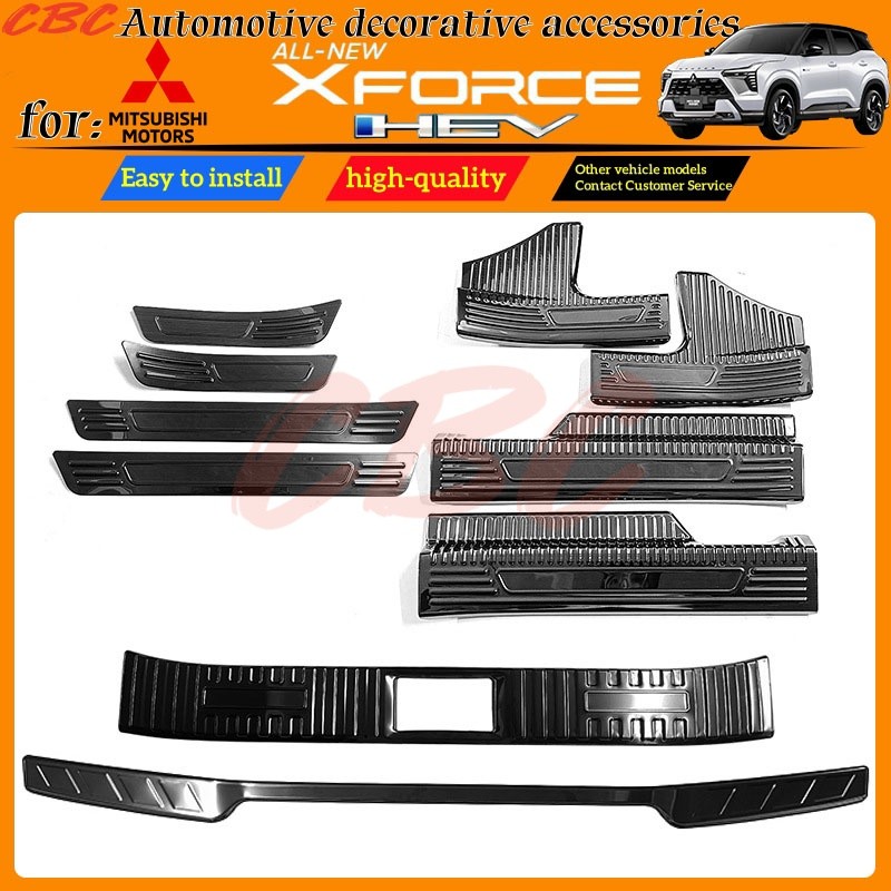 CBC สีดําชุดภายในรถยนต์ ALL-NEW MITSUBISHI XFORCE HEV 2025 บันไดสแตนเลส, Baseboard