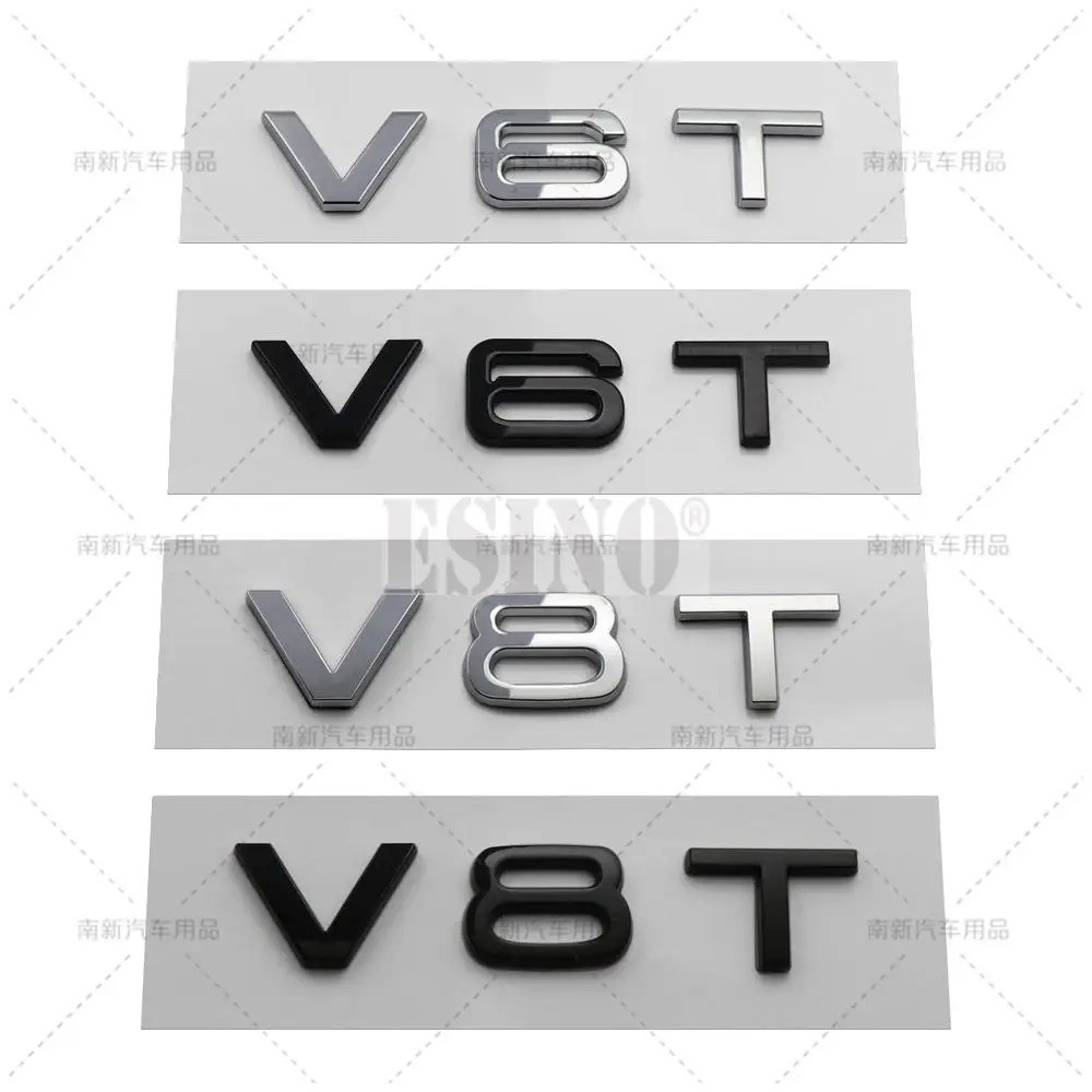 ในสต็อกรถจัดแต่งทรงผม V6t V8t 3d Abs Chrome Emblem รถ Badge สติกเกอร์ Decal อุปกรณ์เสริมอัตโนมัติสํา