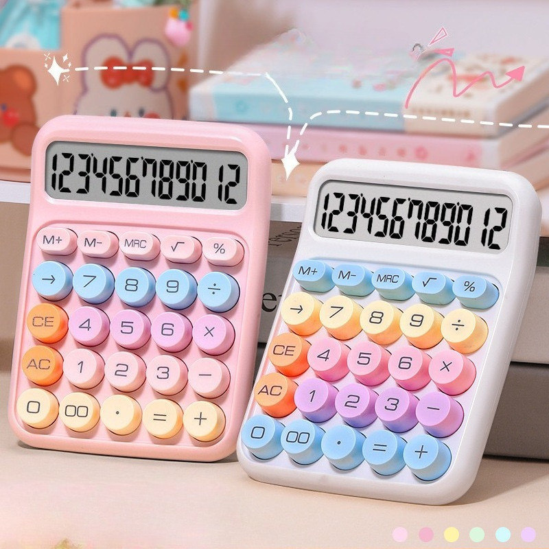 เครื่องคิดเลขสี โดปามีน เกาหลี แสดงผลขนาดใหญ่ แป้นพิมพ์จุดกล ปุ่มใหญ่