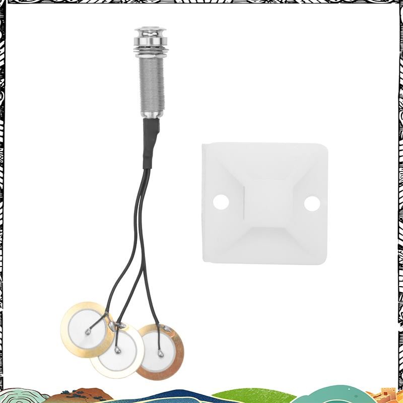 Piezo Contact Microphone 3 Transducer Pickups พร้อมแจ็คเอ็นพินสําหรับ Kalimba neweer