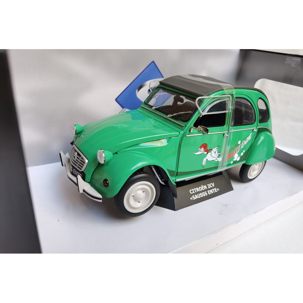 Solido 1/18 CITROEN 2CV SAUSSS ENTE CITROEN รถรุ่นโลหะผสมสามารถเปิดซ้ายขวาประตูล้อหน้าพวงมาลัยกระเป๋