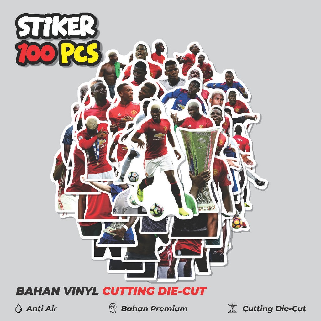 สติ๊กเกอร์ Paul Pogba 50 ชิ้น - แพ็คสติ๊กเกอร์ Mu V1 ตกแต่งน่ารักที่สร้างสรรค์สําหรับโน๊ตบุ๊ค สเก็ตบ