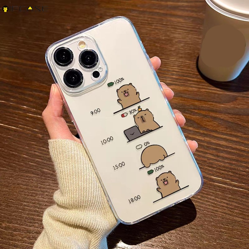 สําหรับ Google Pixel 9 9A GooglePixel9 GooglePixel9A เคสโทรศัพท์ตลก Capybara ทํางานทุกวันน่ารักการ์ต