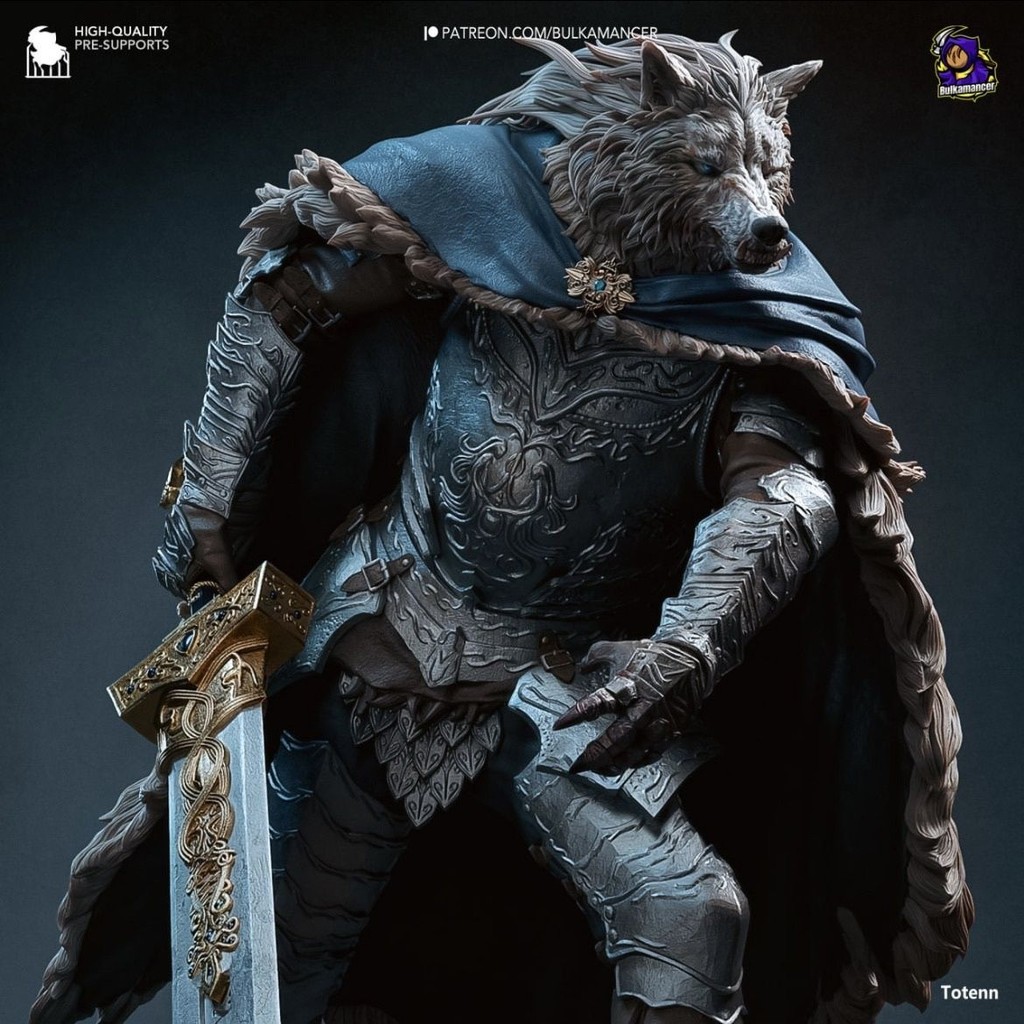Elden French Ring Werewolf Half Wolf Blazer 3D Printing White Film Figure (ฟิล์มสีขาวไม่ทาสี!!) KFVQ