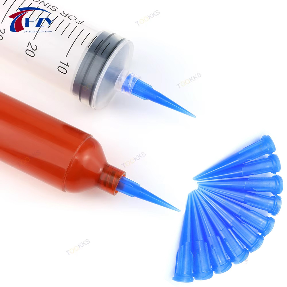 100 ชิ้น 22 กรัม TT พลาสติกเรียว Pinhead Liquid Dispenser เข็มเคล็ดลับพลาสติกสีฟ้า gle เข็ม, สําหรับเติมกาวของเหลว